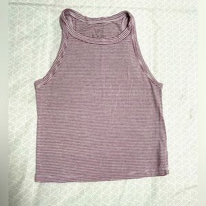 AEO Soft & Sexy Crop Top Red/White Stripe